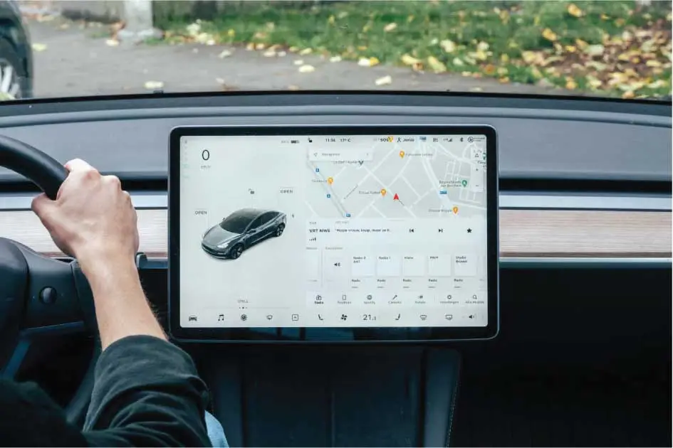 tesla ev screen